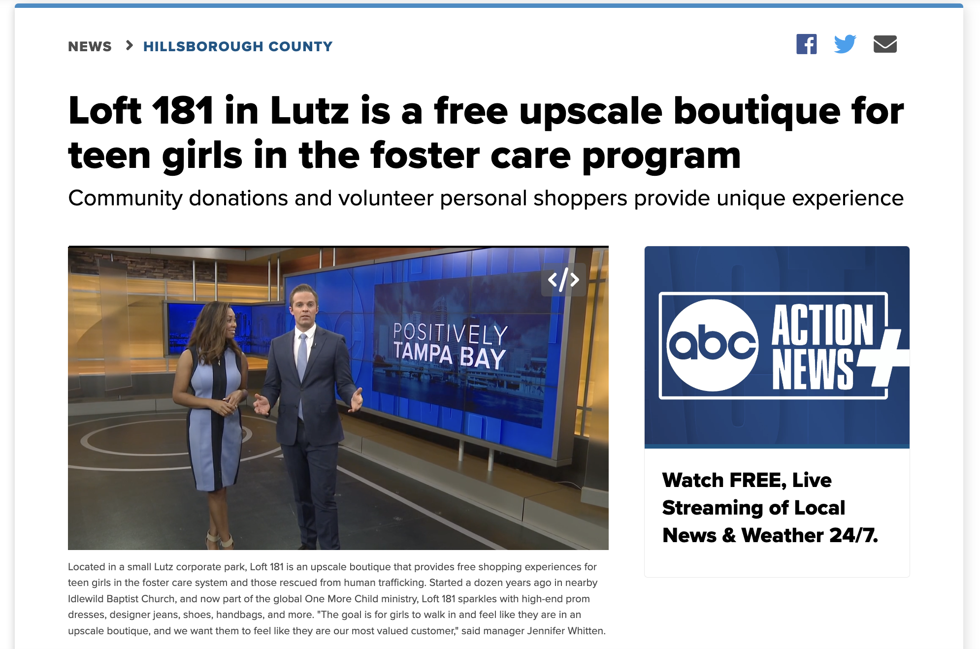 ABC Action News Visits Loft 181 Boutique One More Child