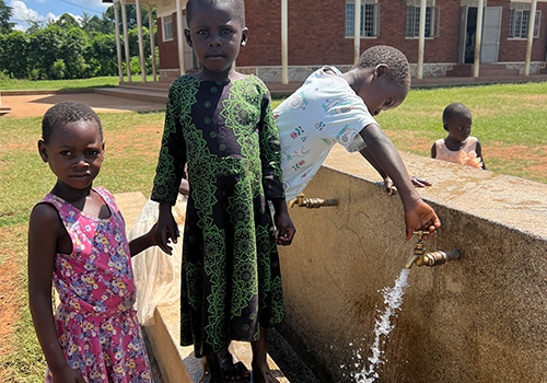 Kids have access to clean water through well